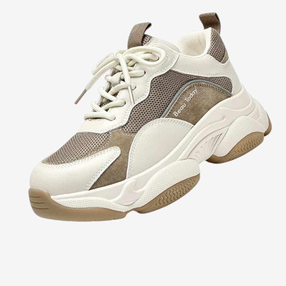 Basket beige marron femme