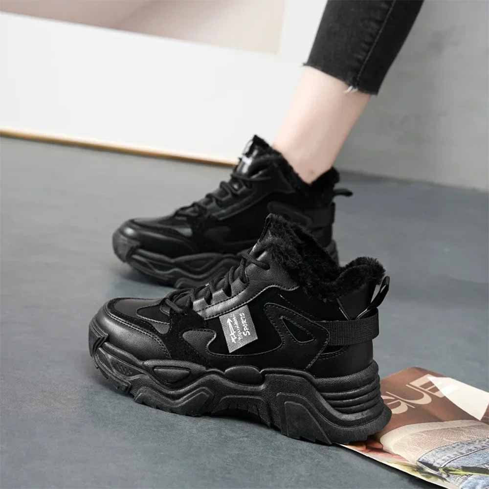 Basket montante fourrée femme