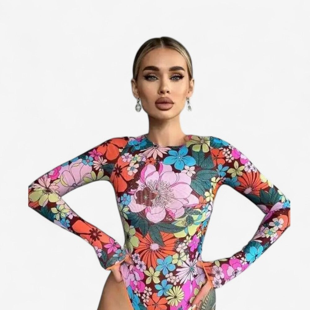 Body femme fleuri