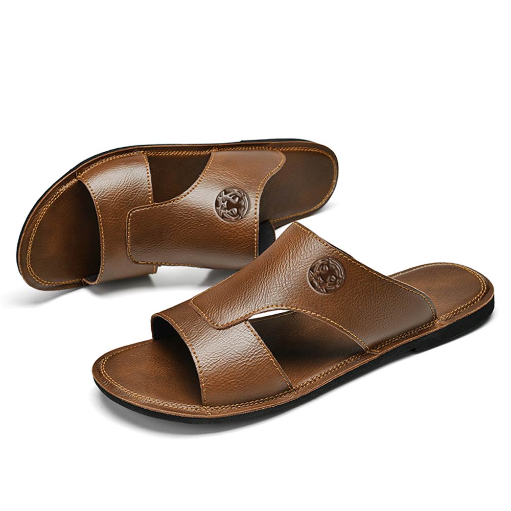 Men's leather flip-flops