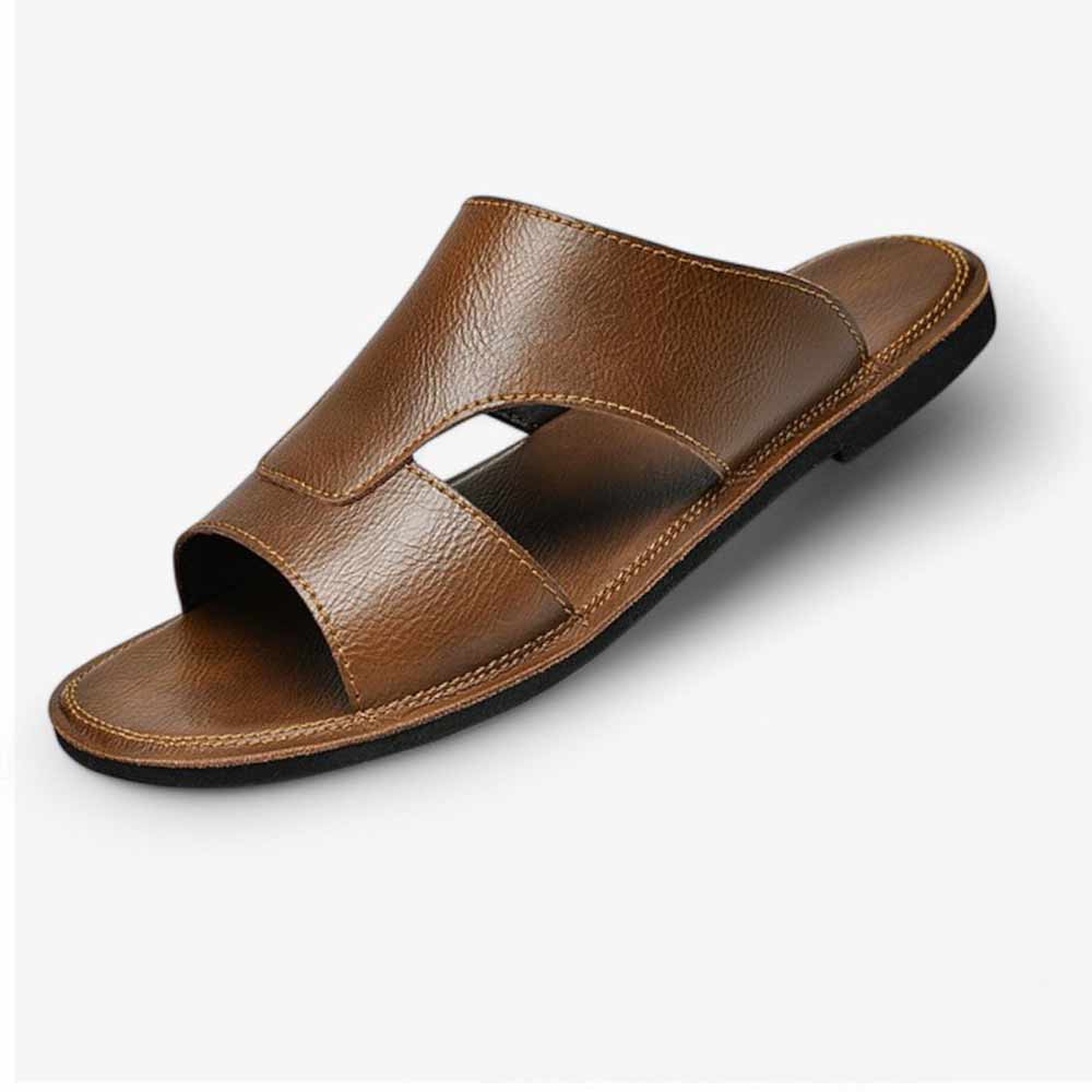 Men's leather flip-flops