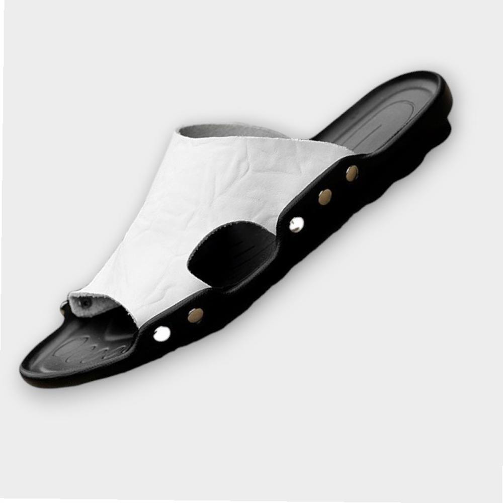 Men's white flip-flops