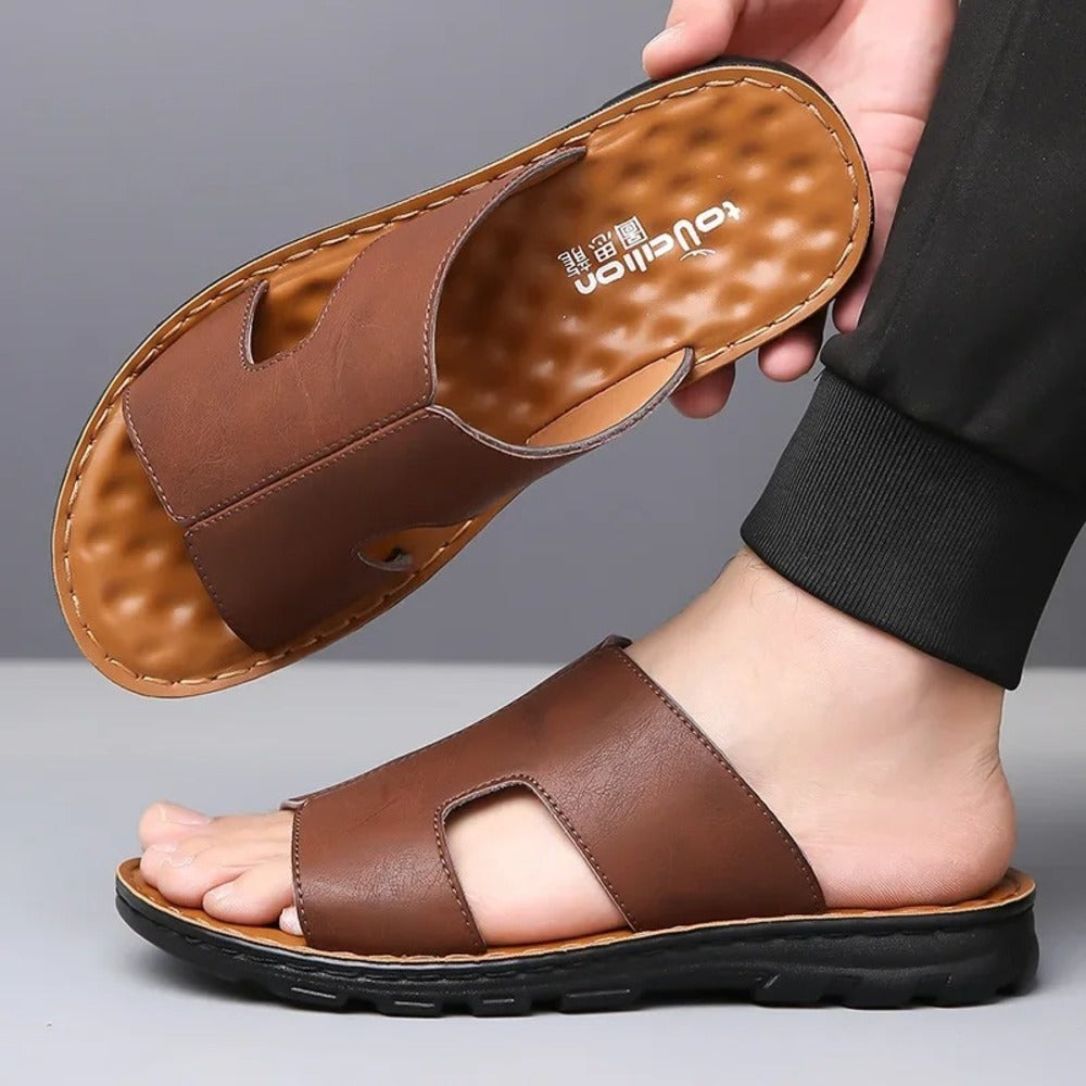 Claquettes homme cuir