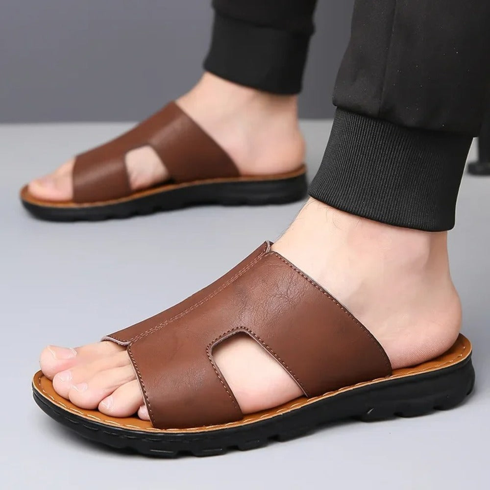 Claquettes homme cuir