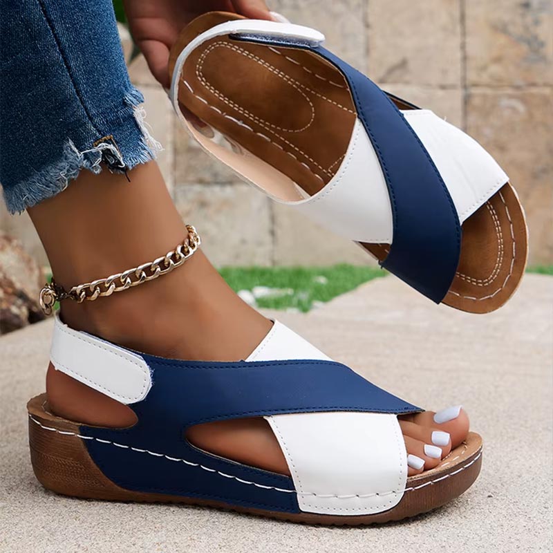 Sandale femme bleue marine