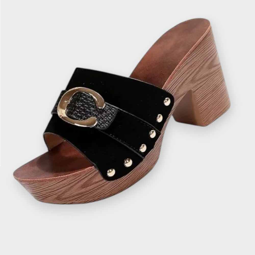 Sandale femme semelle bois