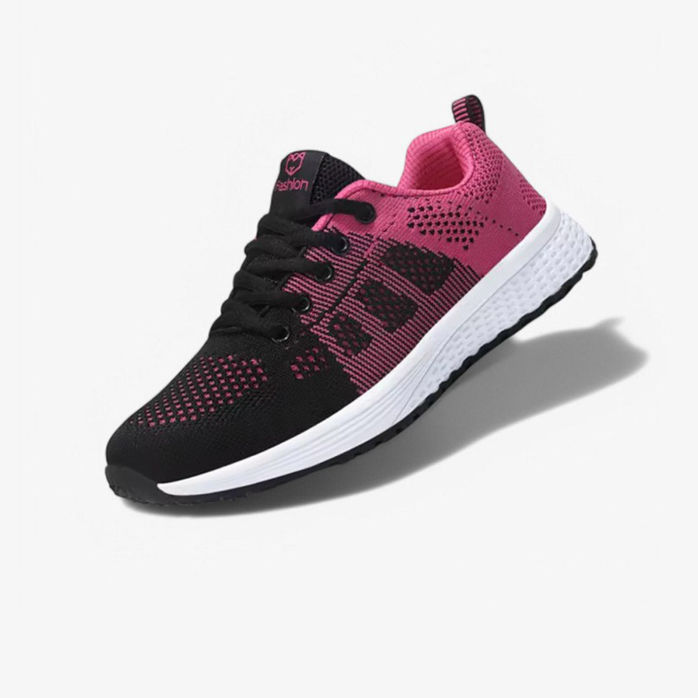 Basket femme noir et rose