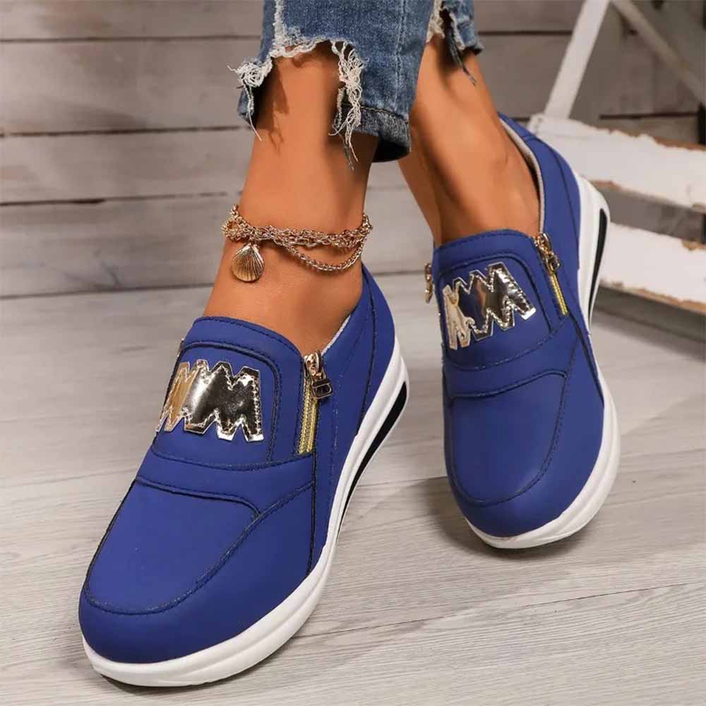 Basket femme avec fermeture éclair sur le côté
