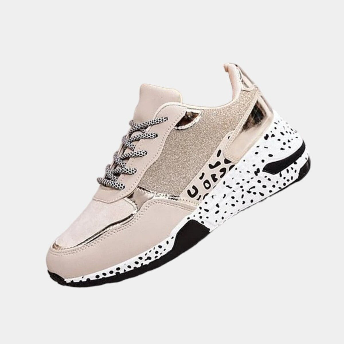 Basket blanche et léopard femme