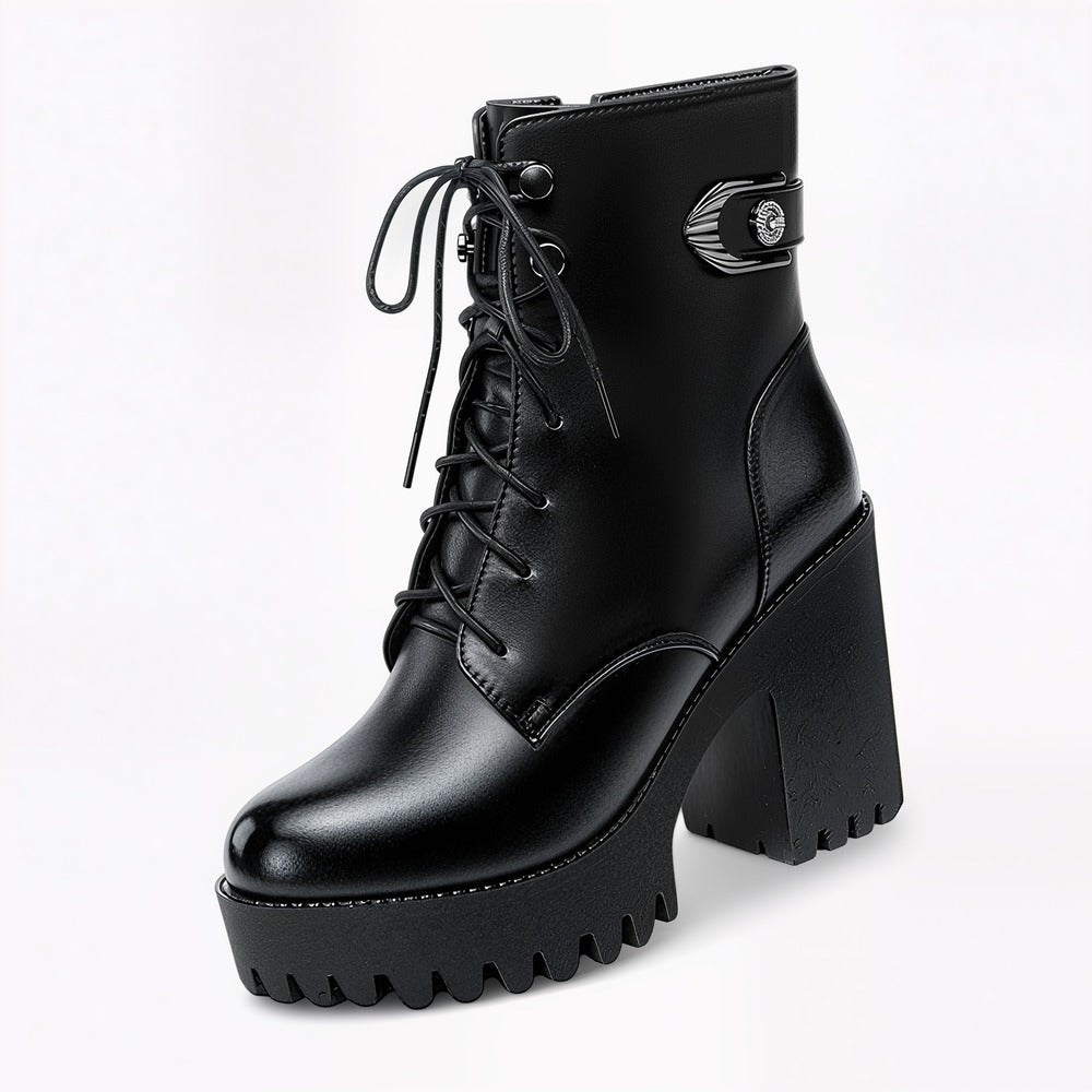 Bottine haute à lacets pour femme