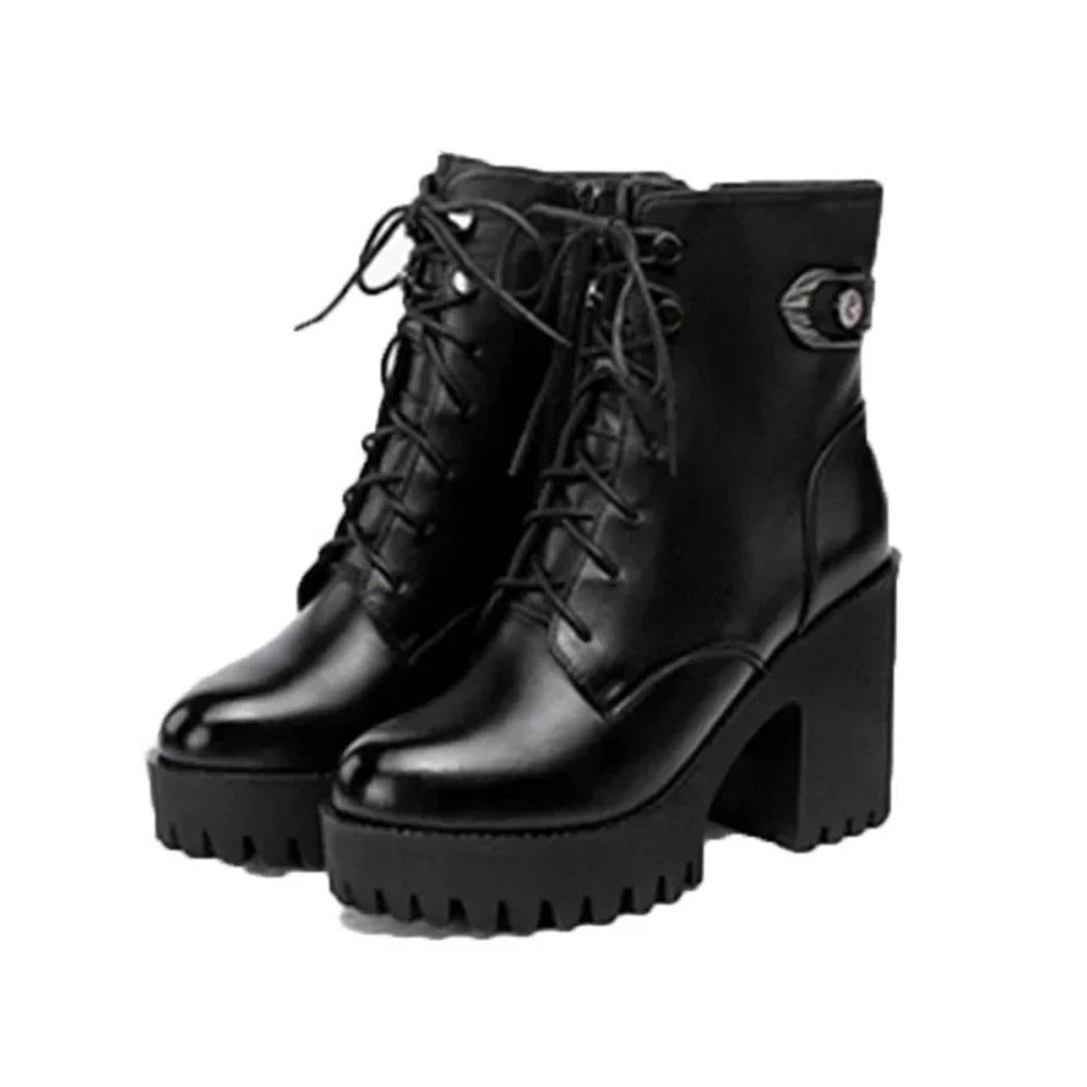 Bottine haute à lacets pour femme