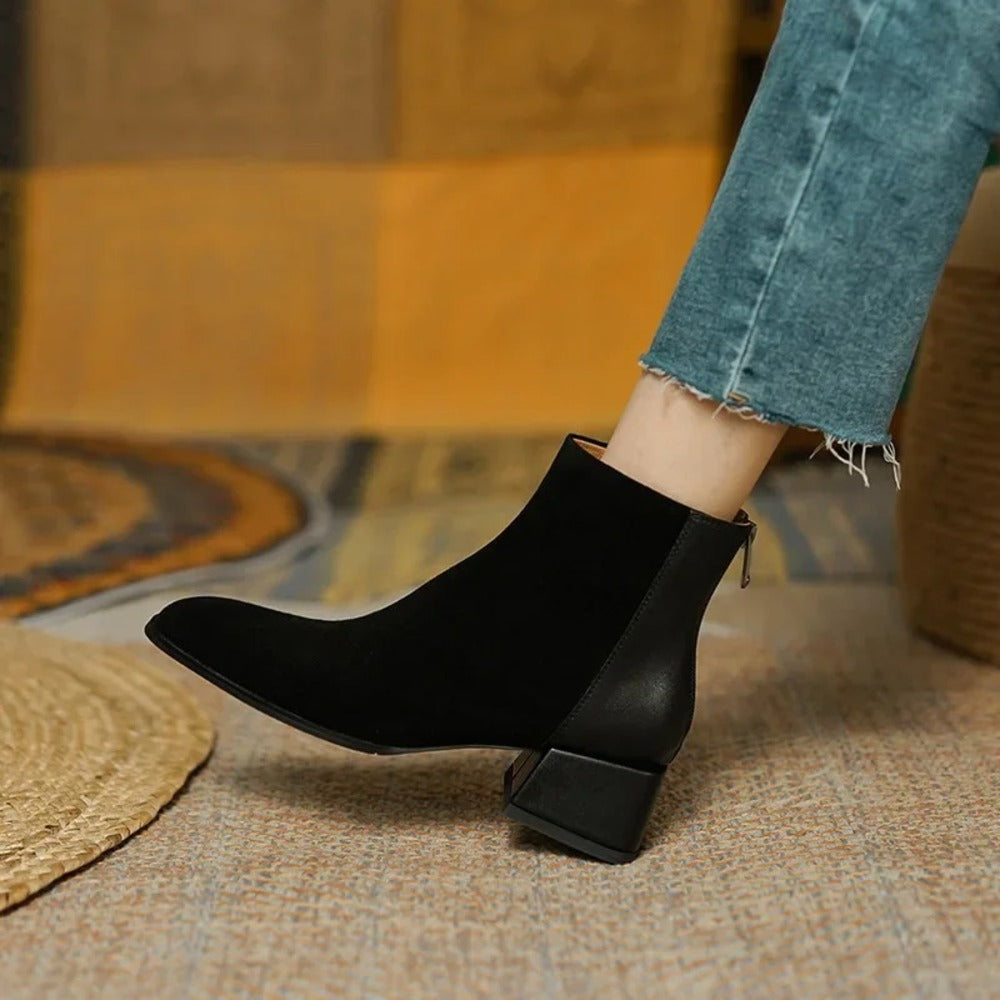 Bottines à petits talons pour femme