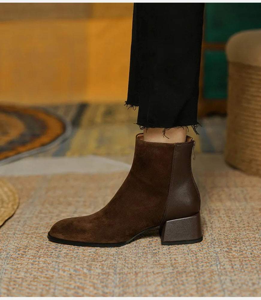 Bottines à petits talons pour femme