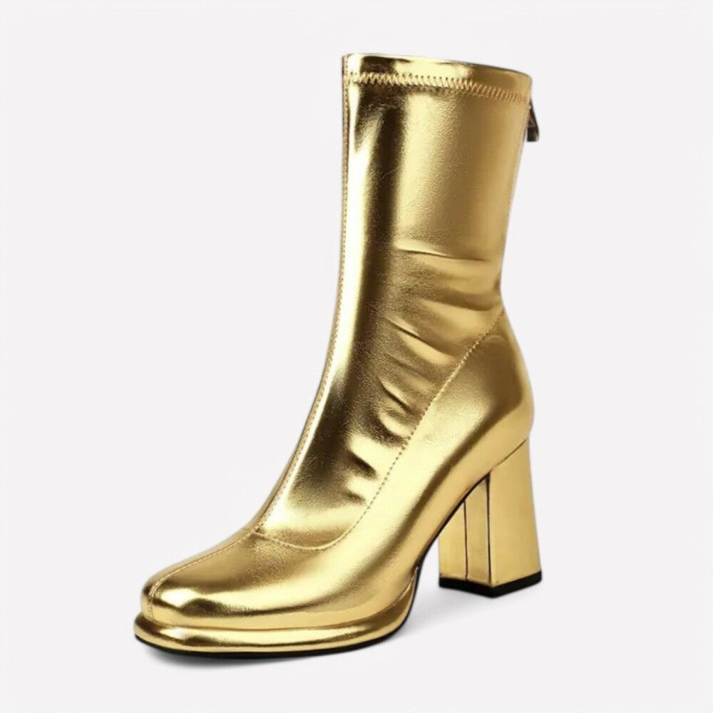 Bottines dorées femme