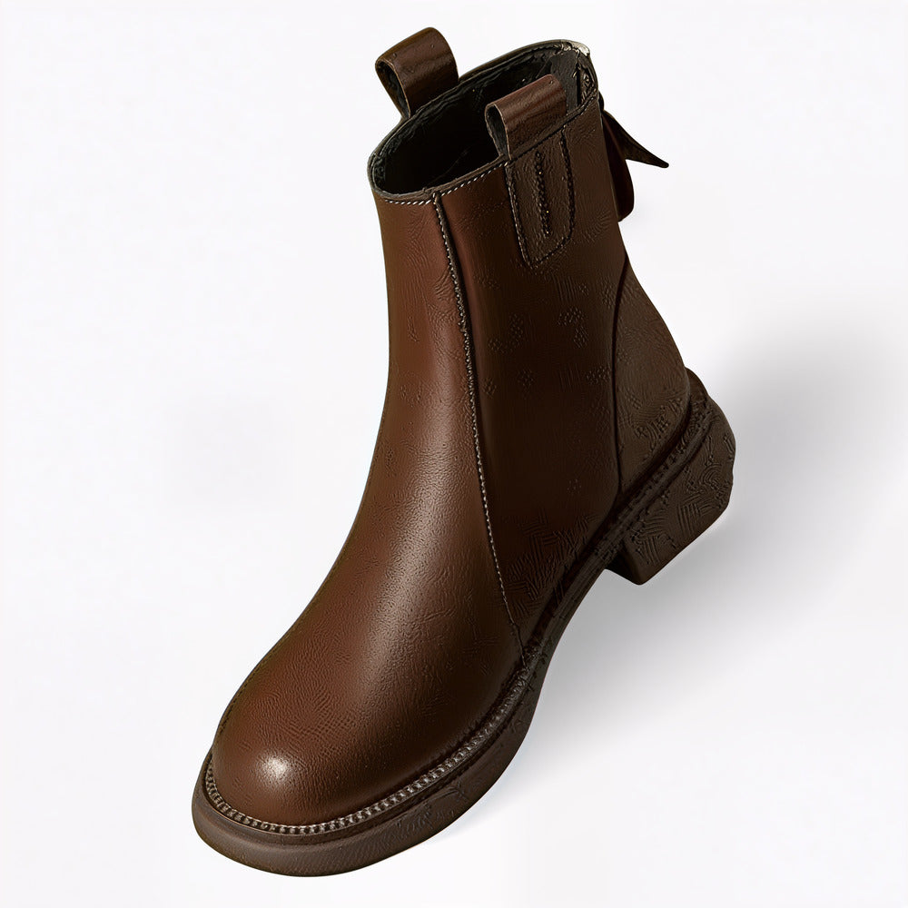 Bottines plates marron pour femme