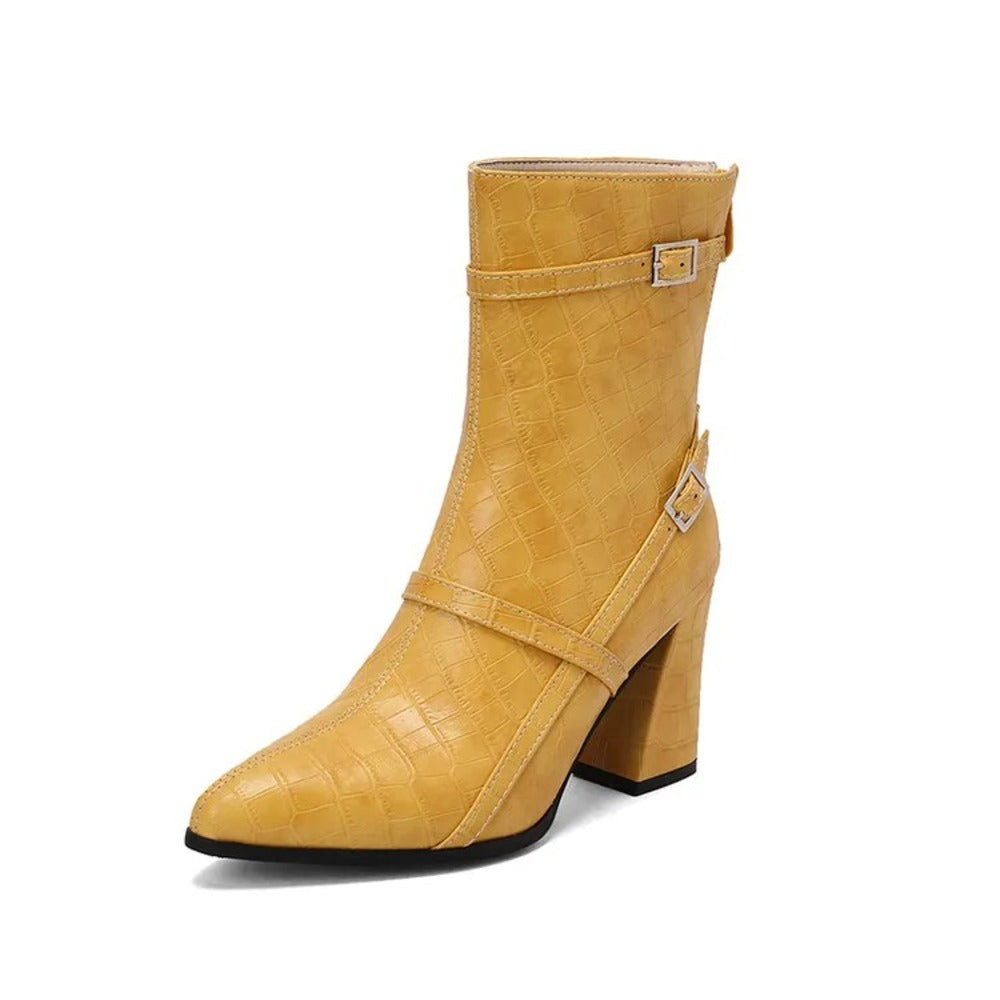 Bottines femme imitation croco