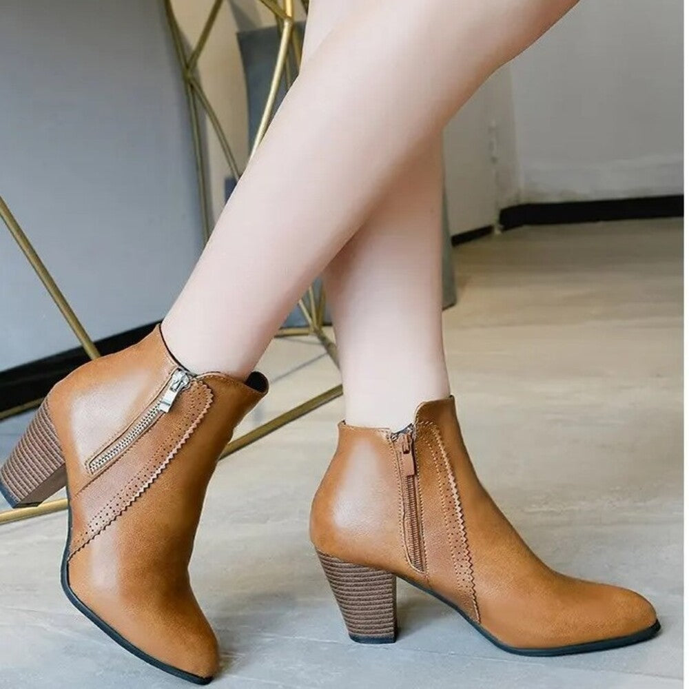 Bottines femme avec fermeture eclair devant