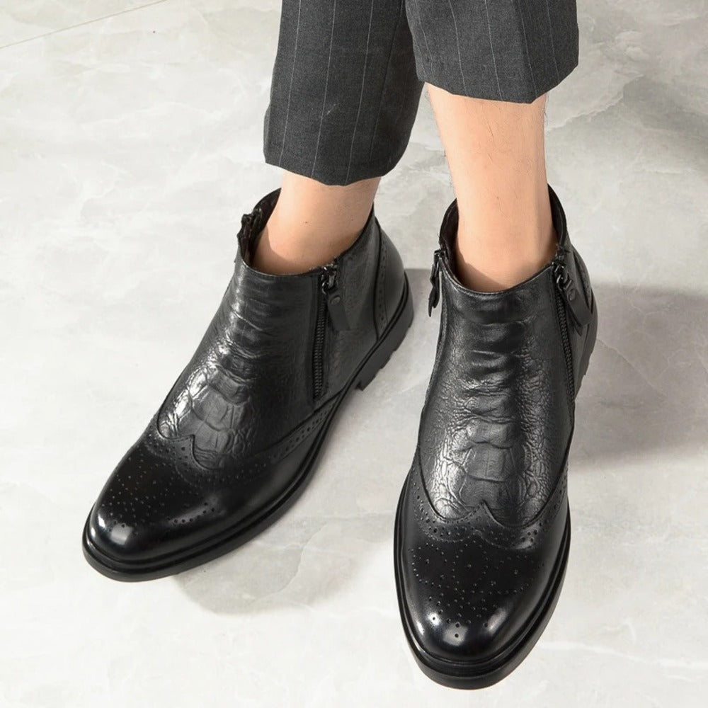 Bottines homme cuir zip