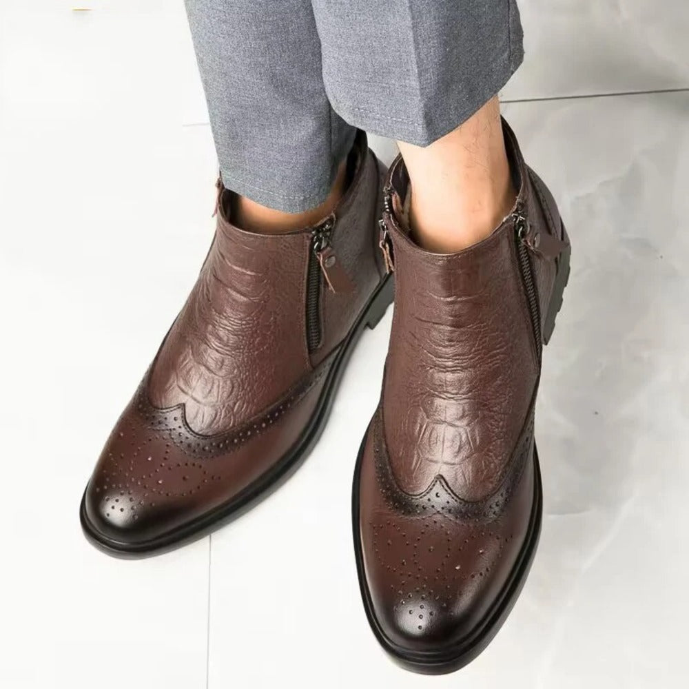 Bottines homme cuir zip
