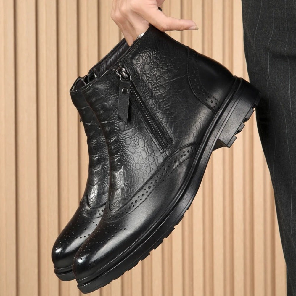 Bottines homme cuir zip