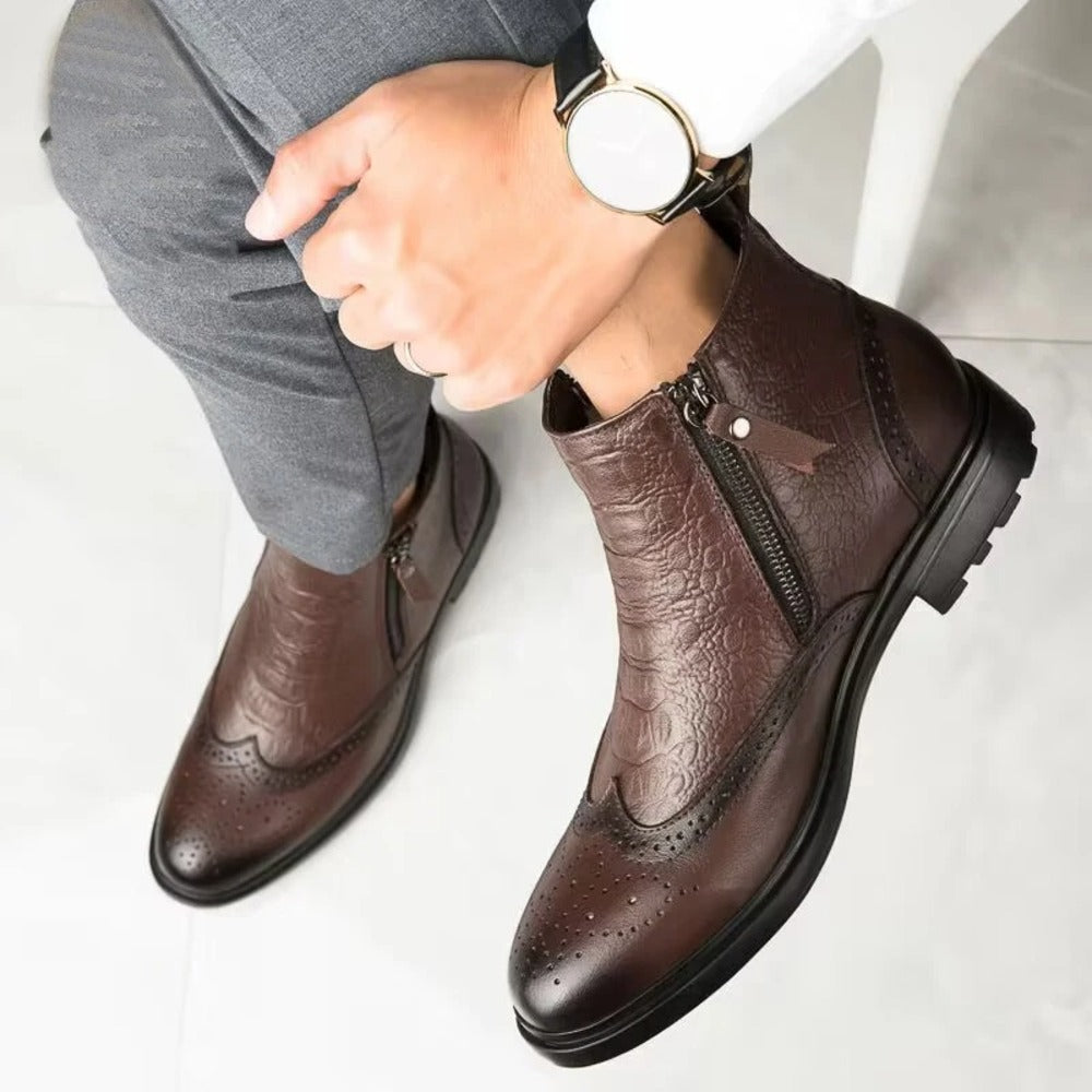 Bottines homme cuir zip