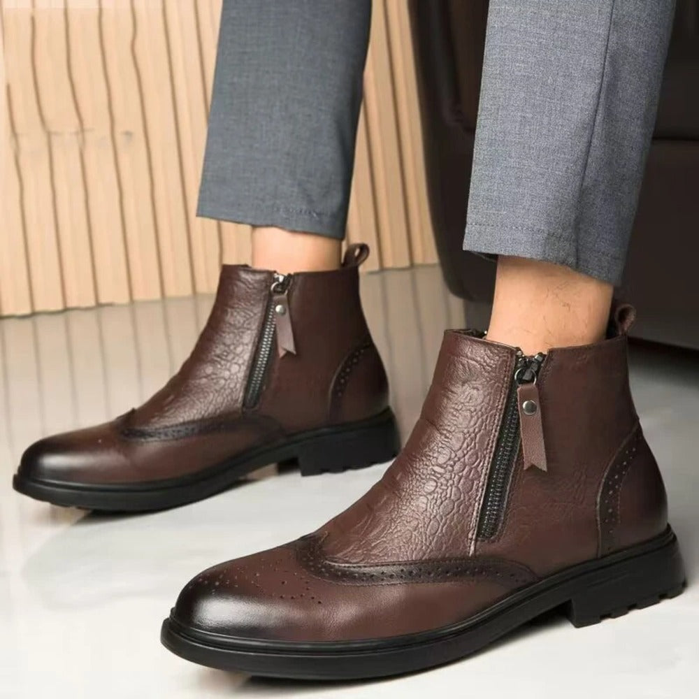 Bottines homme cuir zip