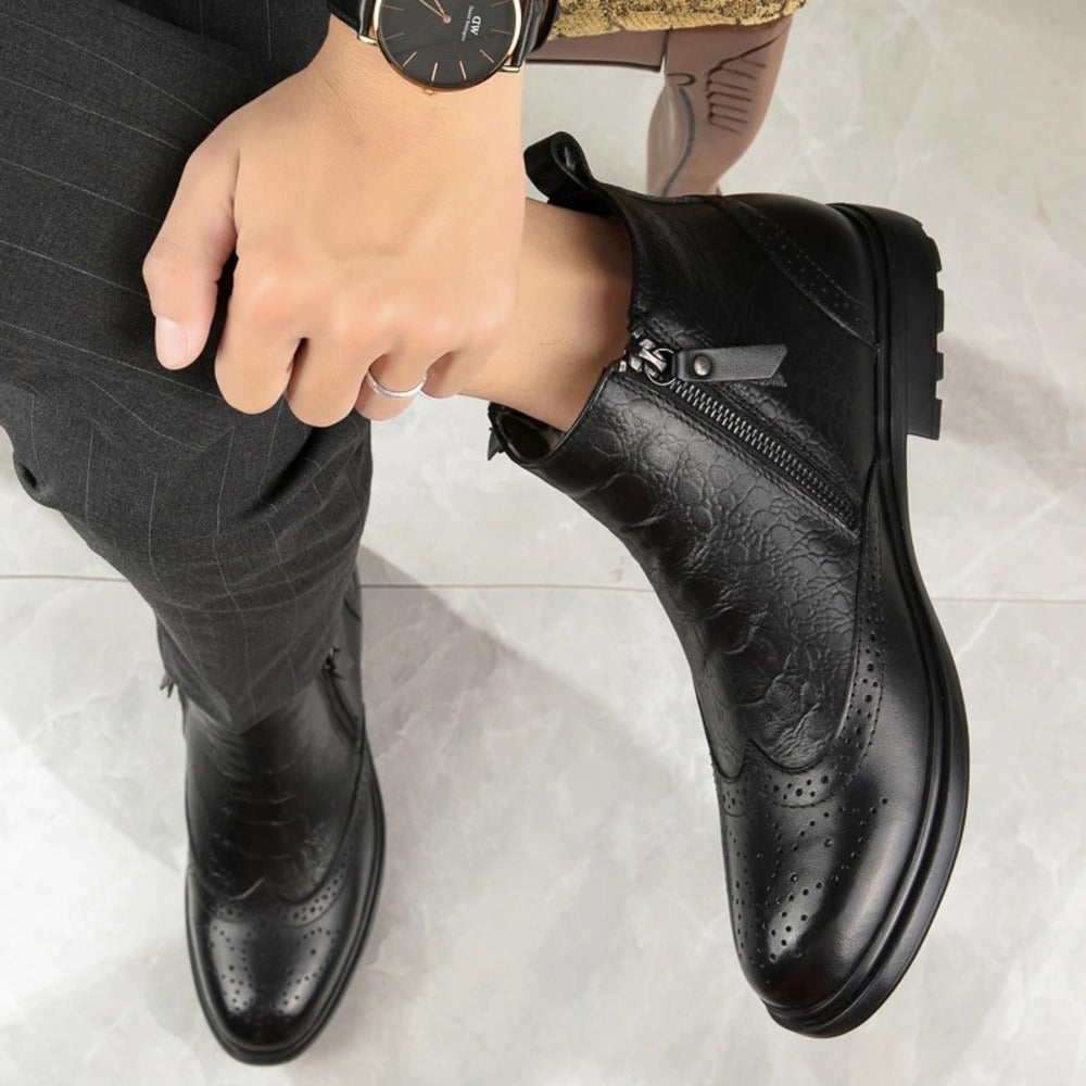 Bottines homme cuir zip