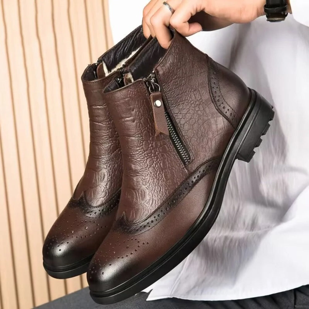 Bottines homme cuir zip