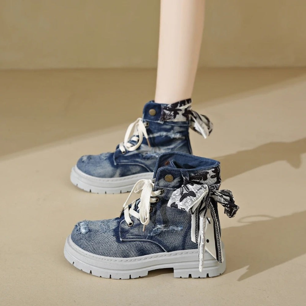 Bottines style urbain en jean