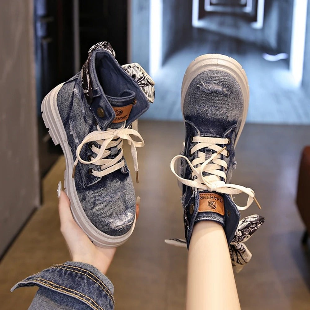 Bottines style urbain en jean