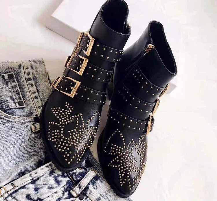 Bottines motardes pour femme