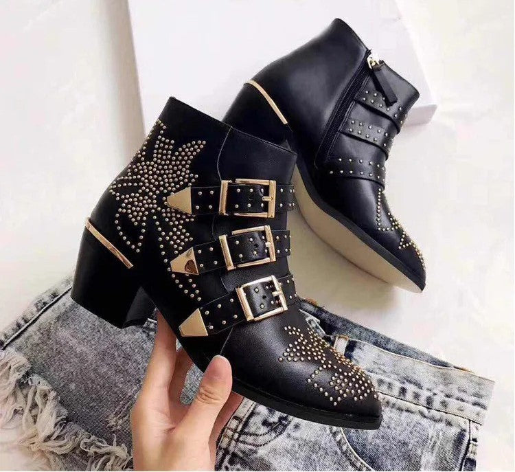 Bottines motardes pour femme