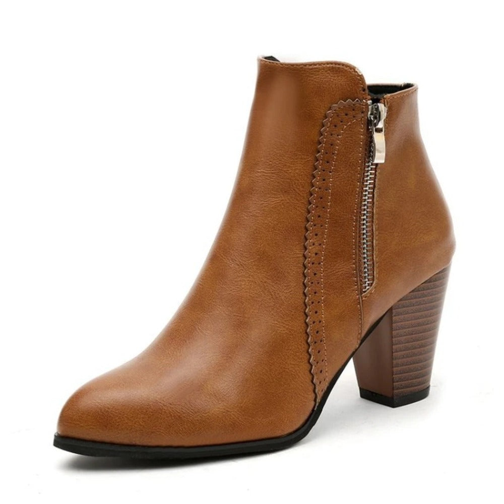 Bottines femme avec fermeture eclair devant