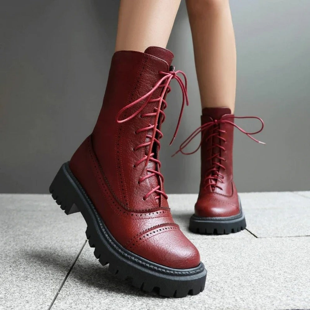Bottines rouge bordeaux