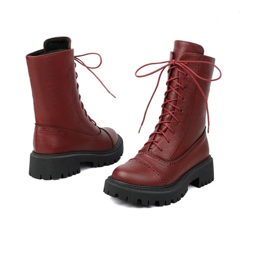 Bottines rouge bordeaux