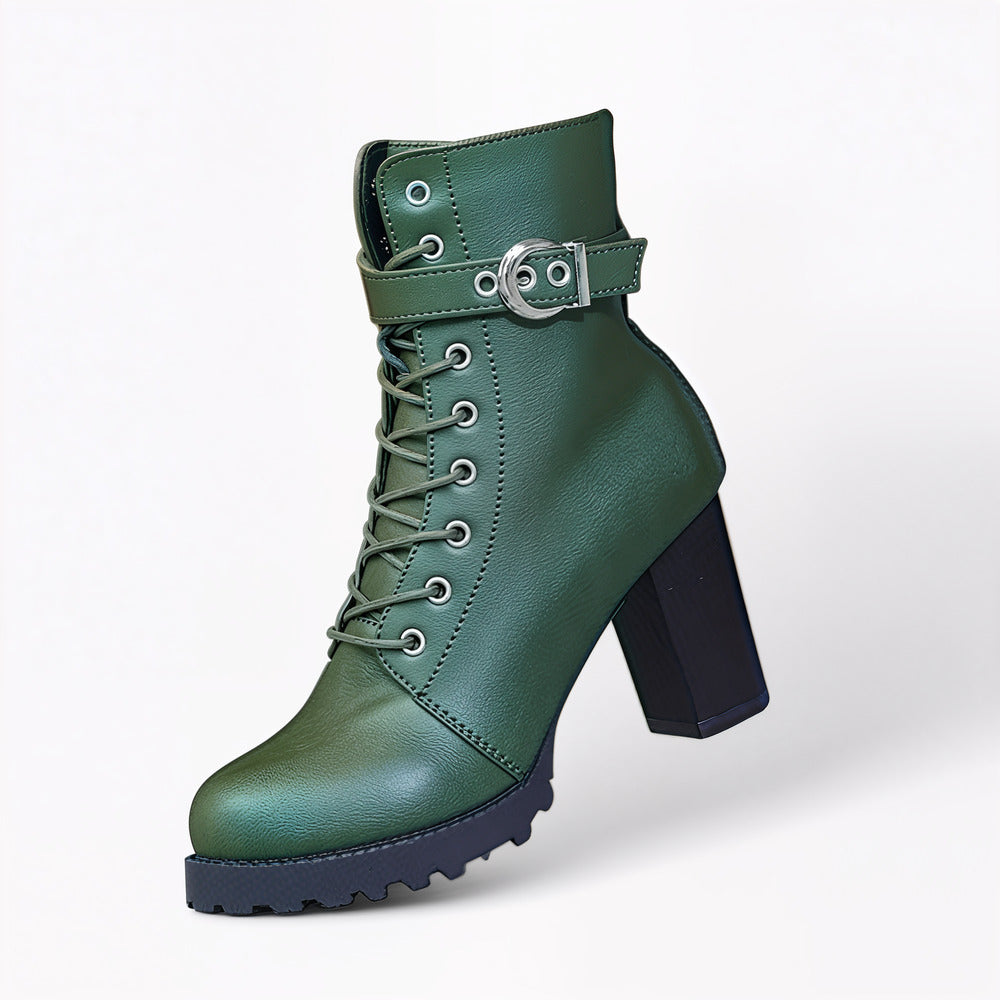 Bottines à lacets en cuir pour femme