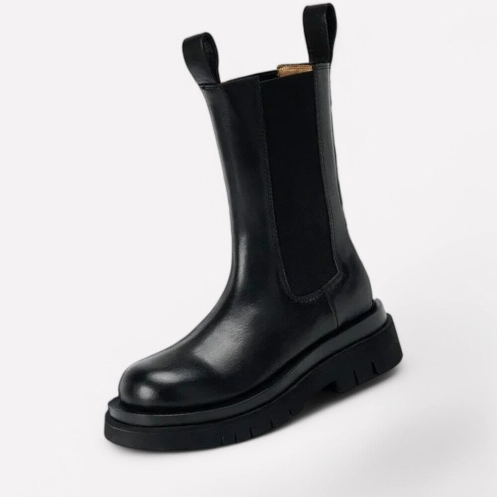 Black wedge ankle boots