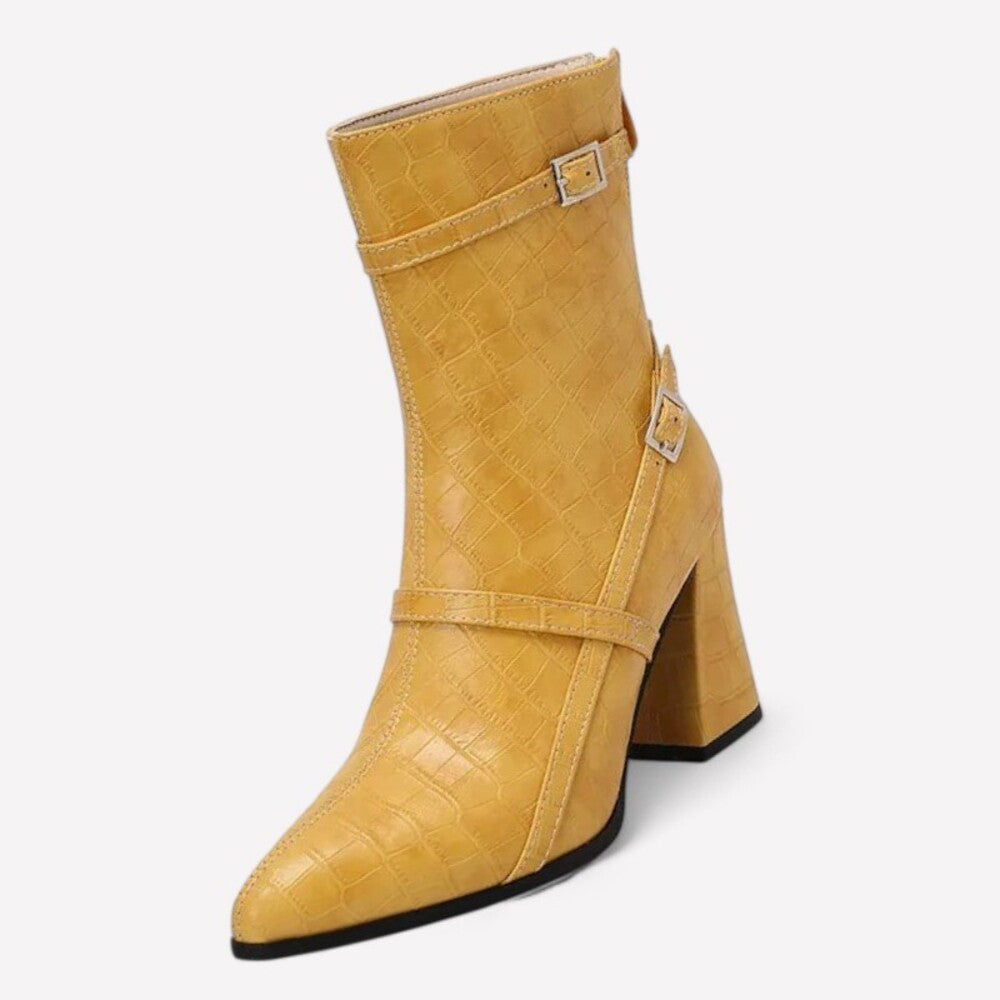 Bottines femme imitation croco