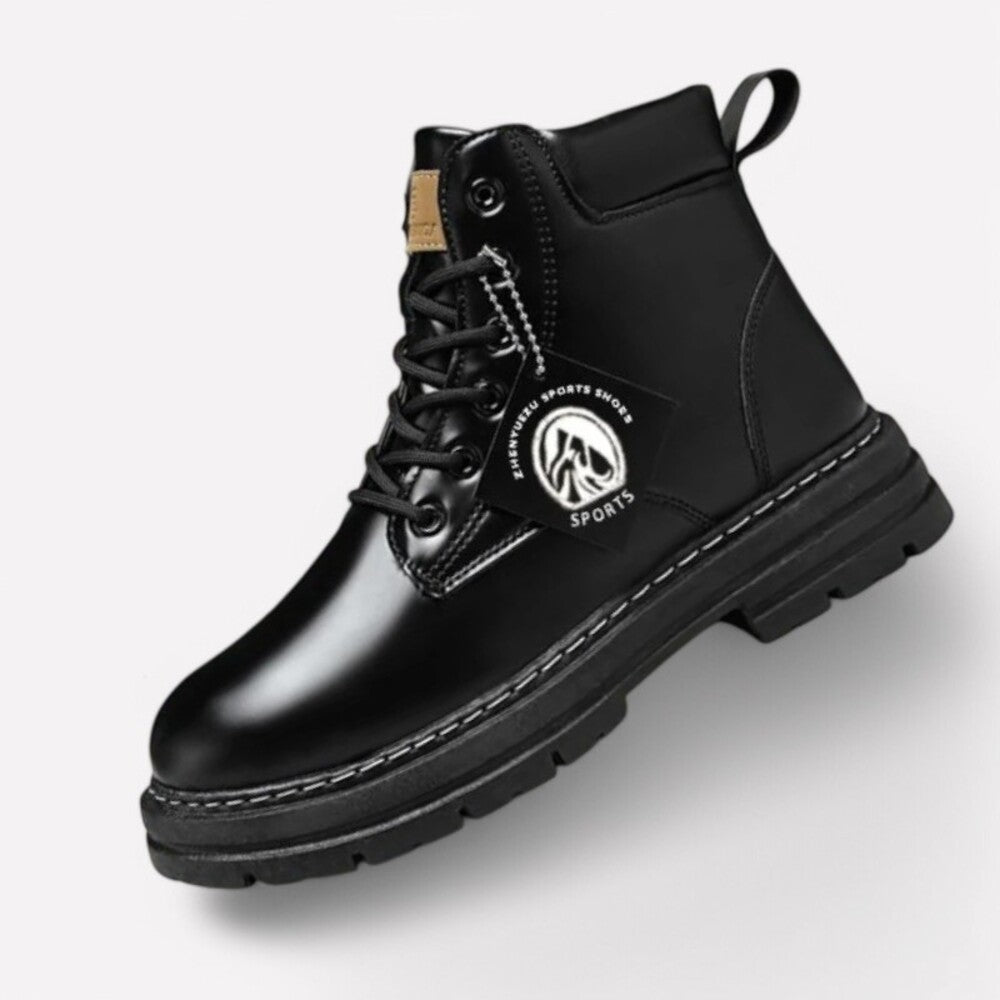 Bottines en cuir noir pour homme