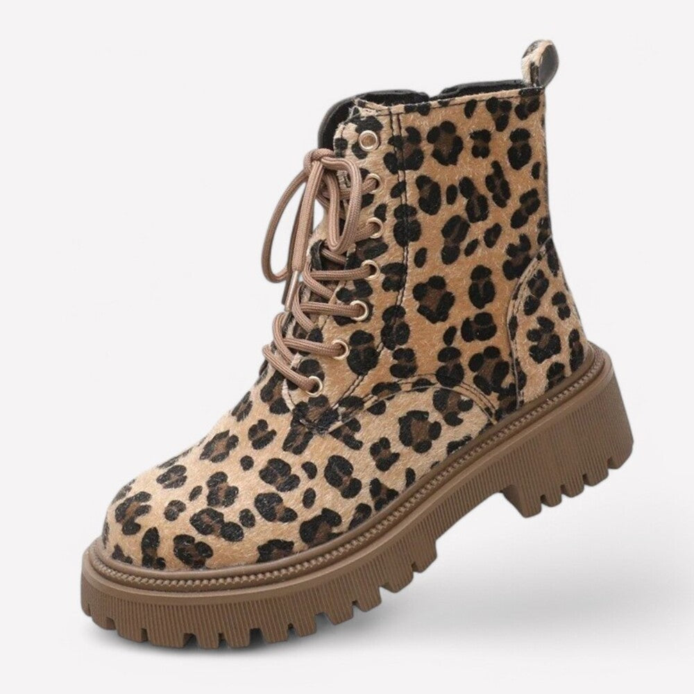Bottines femme imprimé léopard