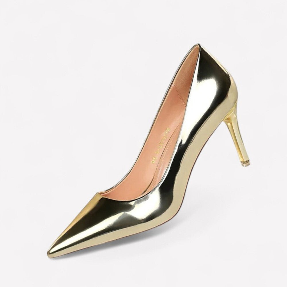 Women's gold pumps