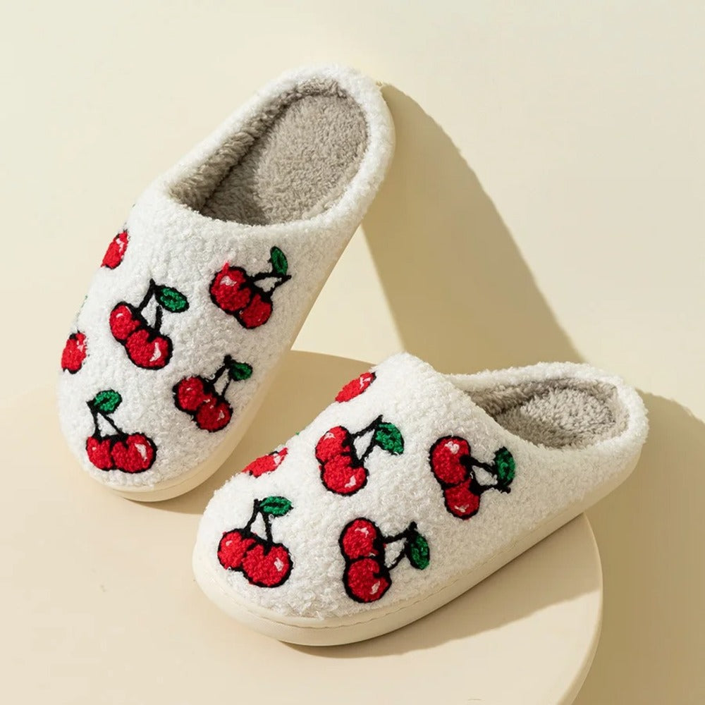 Pantoufle femme cerise pas cher