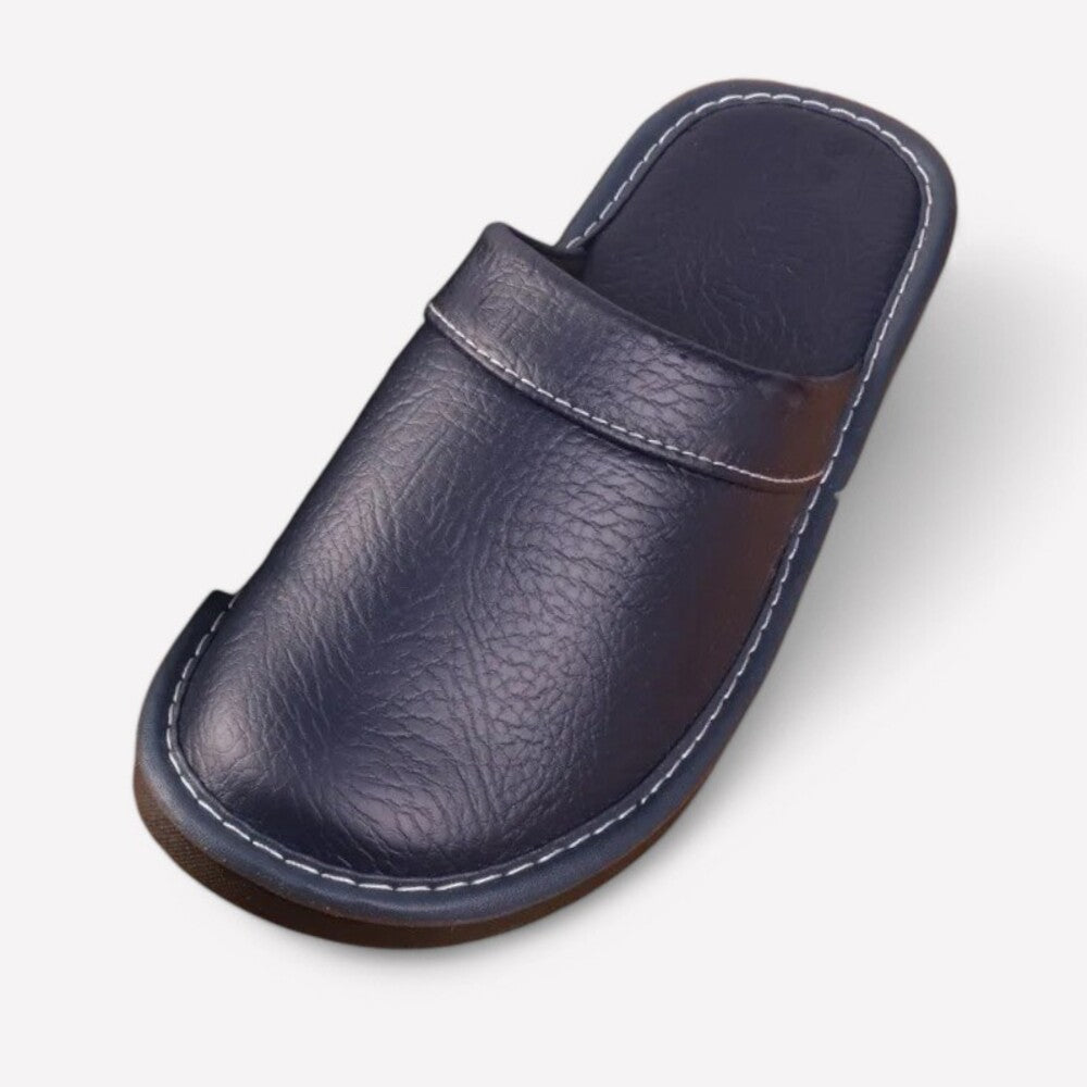 Men's faux leather slippers
