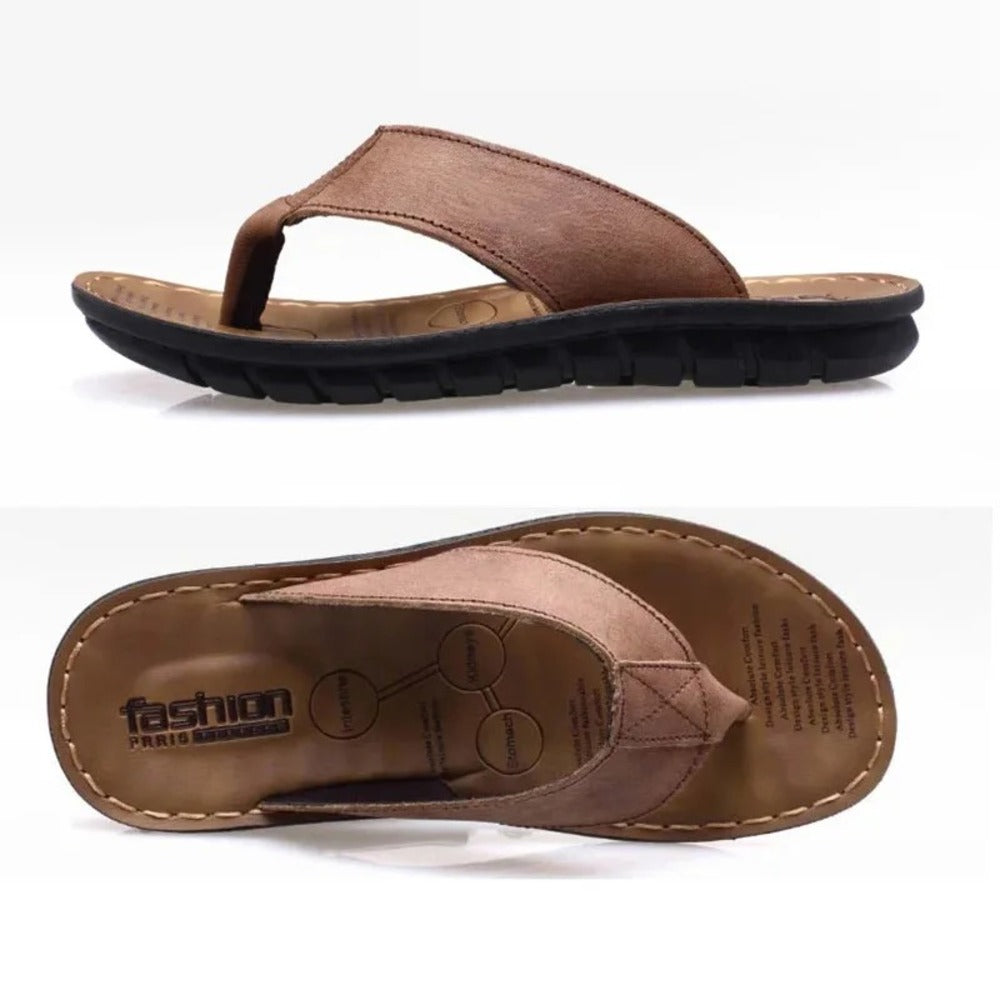 Tongs en cuir pour homme