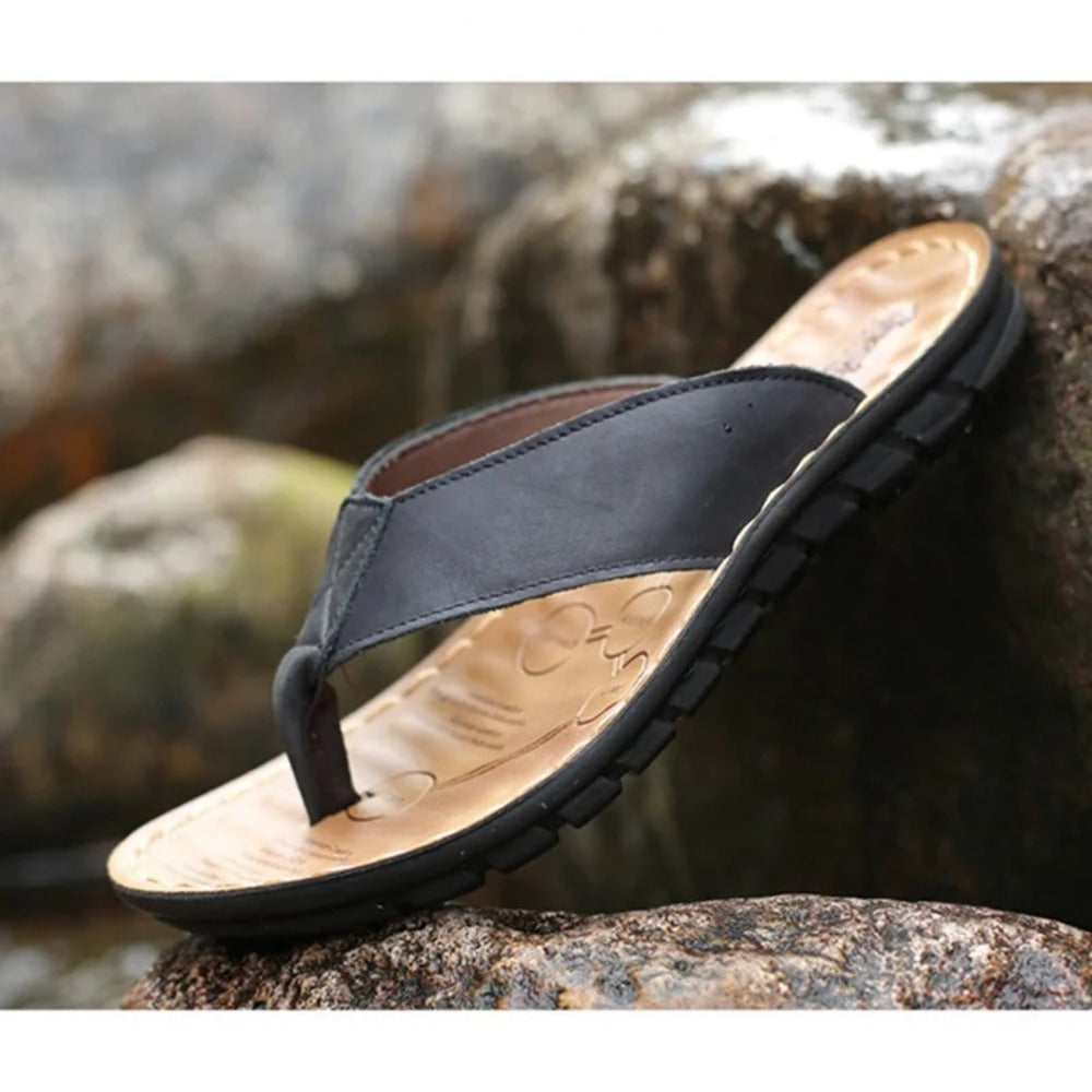 Tongs en cuir pour homme