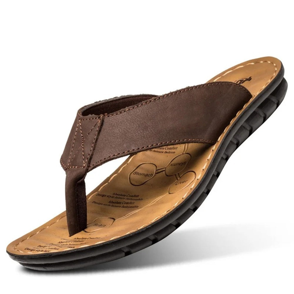 Tongs en cuir pour homme