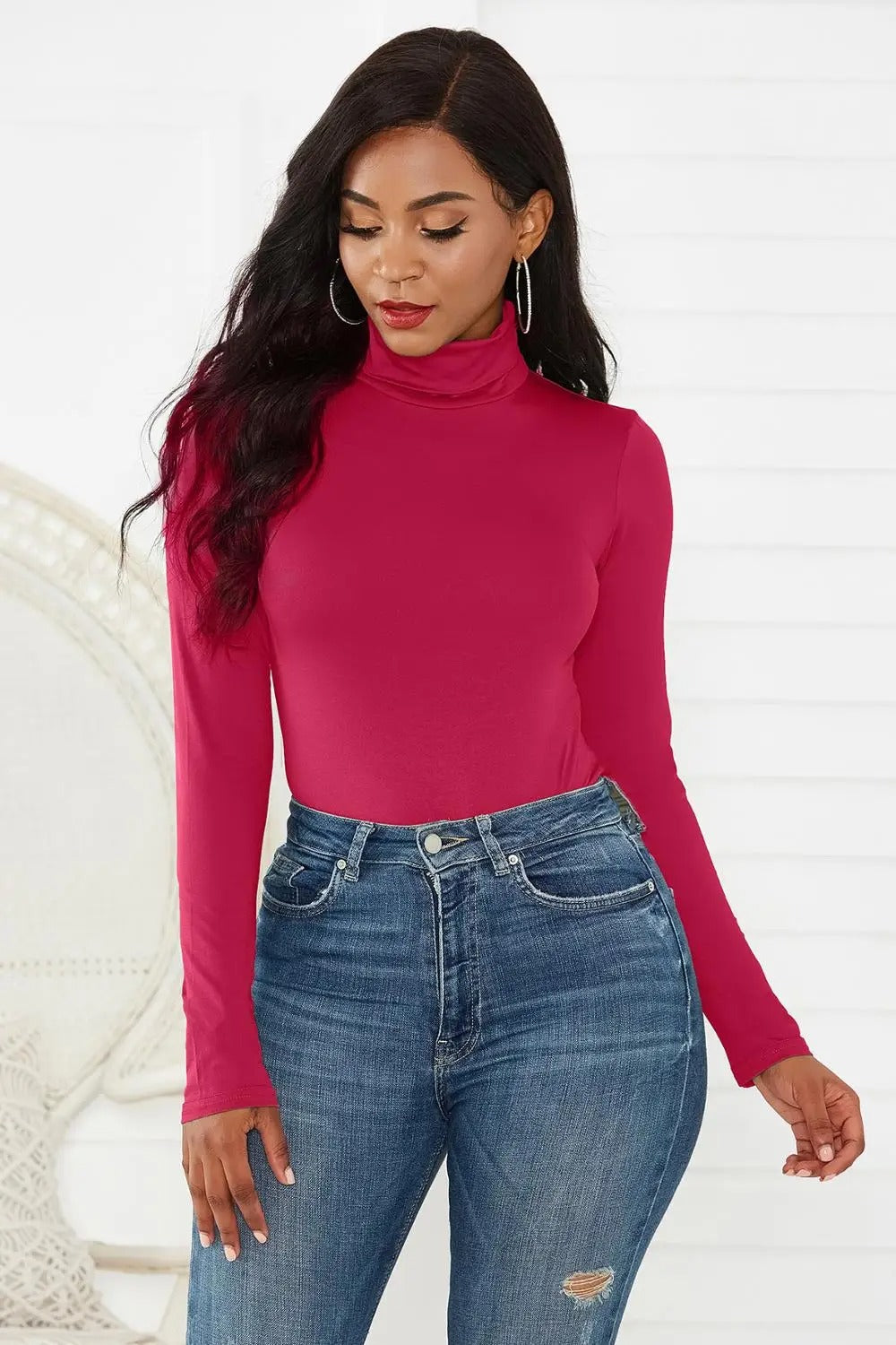 Body blanc manche longue femme