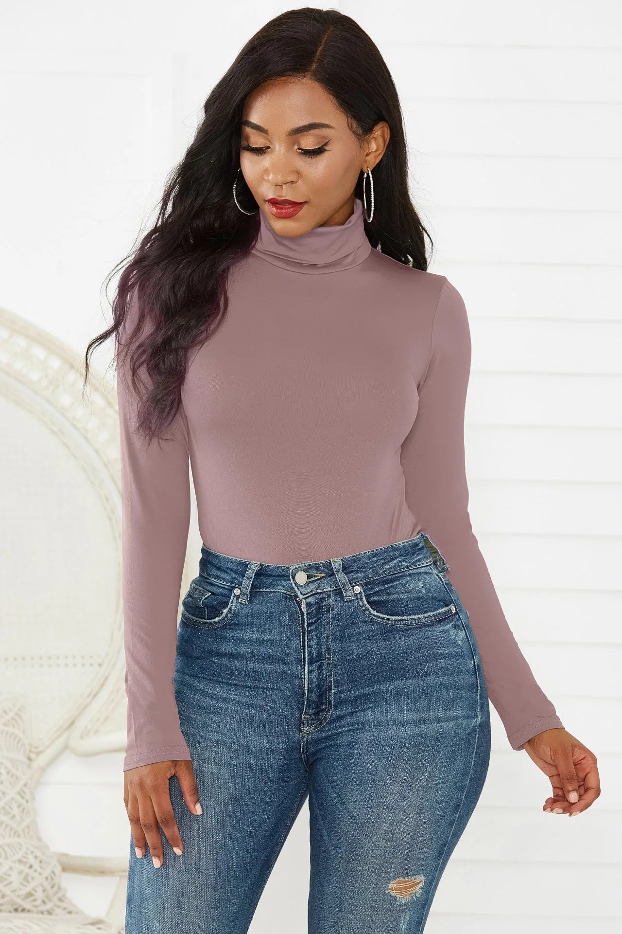 Body blanc manche longue femme
