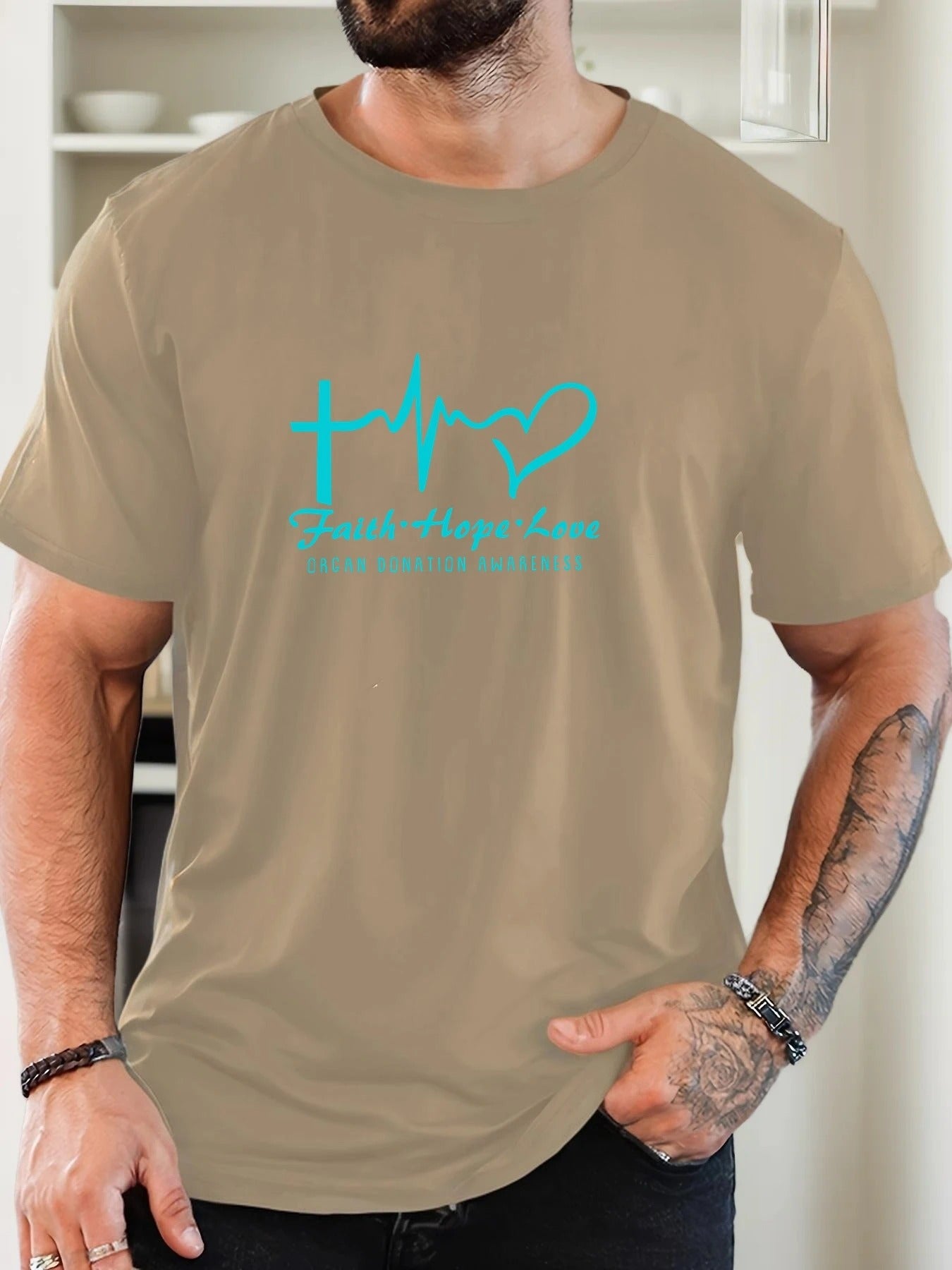 Men's tight-fitting sports T-shirt