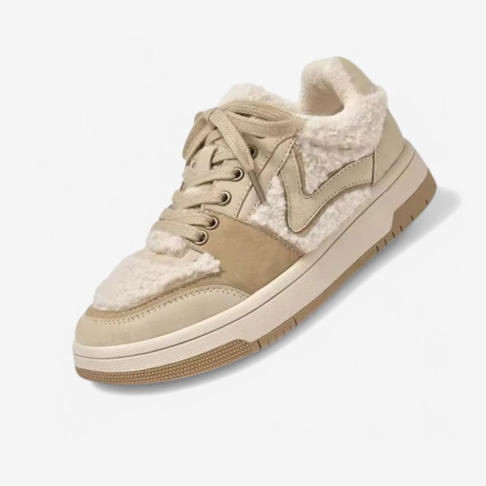 Basket daim beige femme